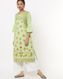 BIBA Floral Print A-Line Kurta