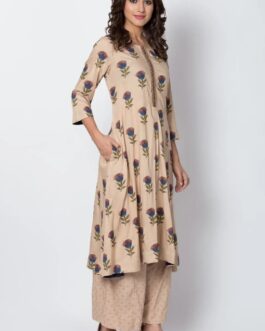 BIBA  Floral Print Kurta, Palazzo, & Dupatta Set