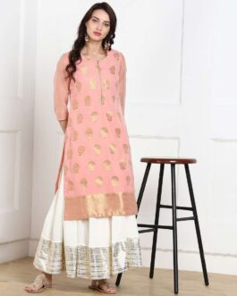 BIBA Women Printed Cotton Blend Straight Kurta