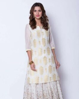 BIBA Women Floral Printed Pure Cotton A-Line Kurta