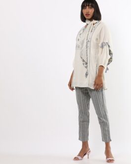 Biba Textured Straight Kurta with Pants