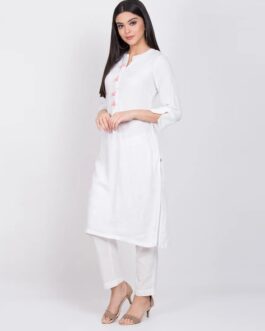 Biba Straight Kurta with Tassel Accent