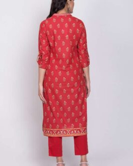 Biba Women Floral Print Straight Kurta