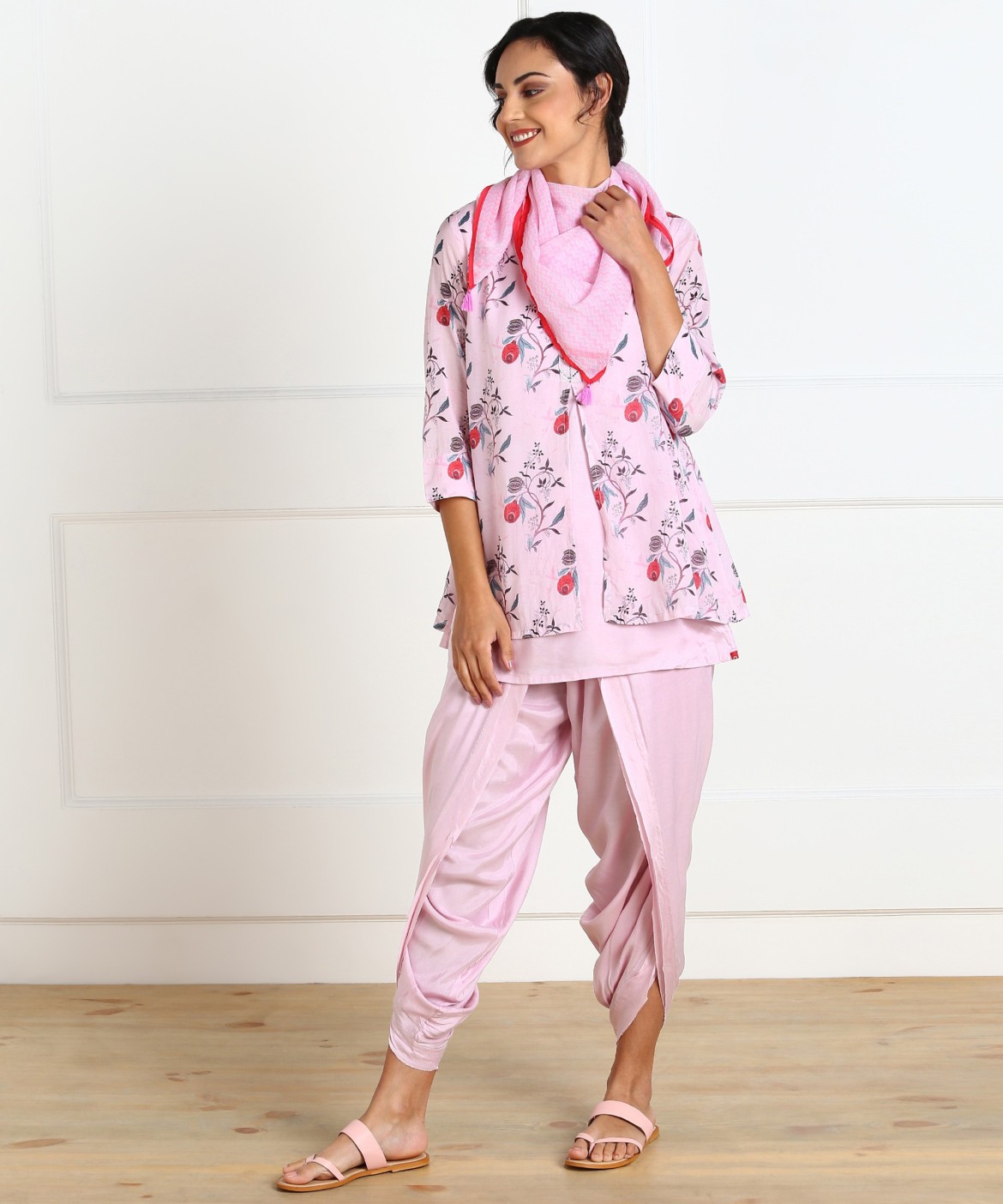 Buy Biba Pink & White Printed Salwar Suit With Dupatta - Kurta Sets for  Women 1740803 | Myntra