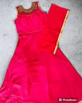 Designer Pink Silk Gown