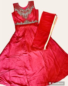 Designer Red Silk Gown